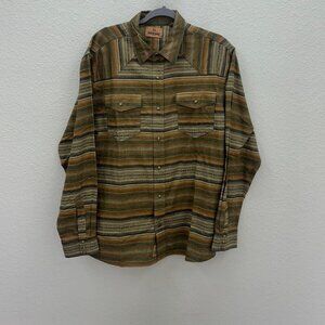 Redhead Ranch Hawkins Creek Jacquard Long Sleeve Flannel Pearl Snap Shirt Men XL